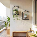 HOOBRO Wall Plant Holder, Wall Planters for Indoor Plants Set of 3, Plant Hanger Indoor Window Plant Shelves for Indoor Outdoor Decor, Black BK08HJP301