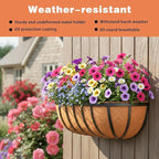 2 Pack 36" Railing Planter Window Box with Coco Fiber Liner Horse Trough Planter The Railing Planter Boxes for Deck Porch Fence Outdoor