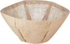 BestNest Panacea Round Burlap Hanging Basket Liners, 14 in Diameter, Pack of 4 – Formed Basket Inserts with Plastic Liner & Drainage Grommet, Tan Brown