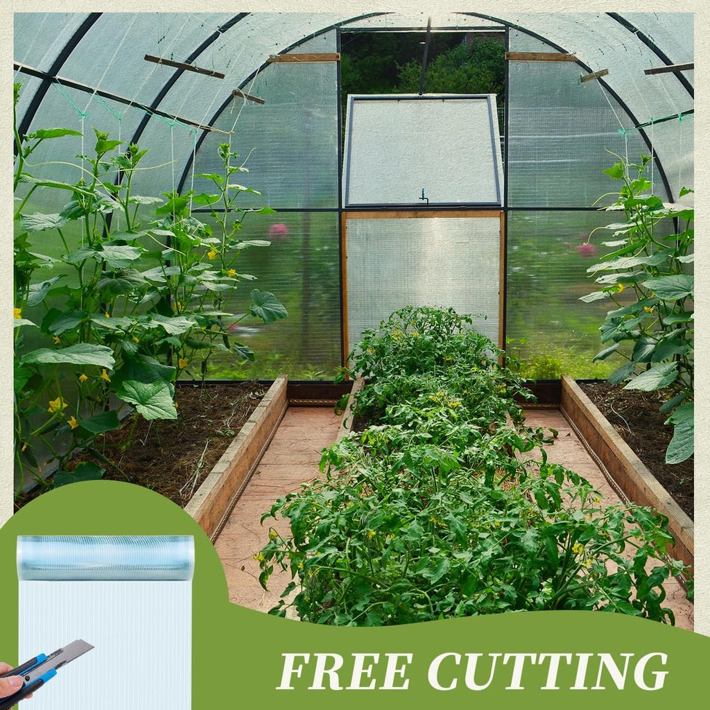polycarbonate pergola & greenhouse roof panels, 49.2ft x showing dimensions