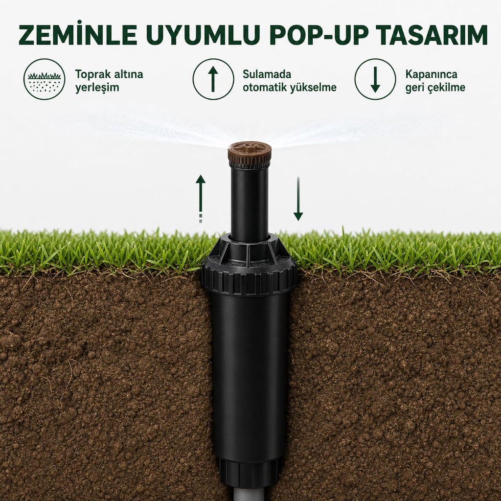 Rain Bird US-412 Uni-Spray Body w/12' Van Adjustable 0-360 Degree Nozzle 4" Pop-Up RainBird US412