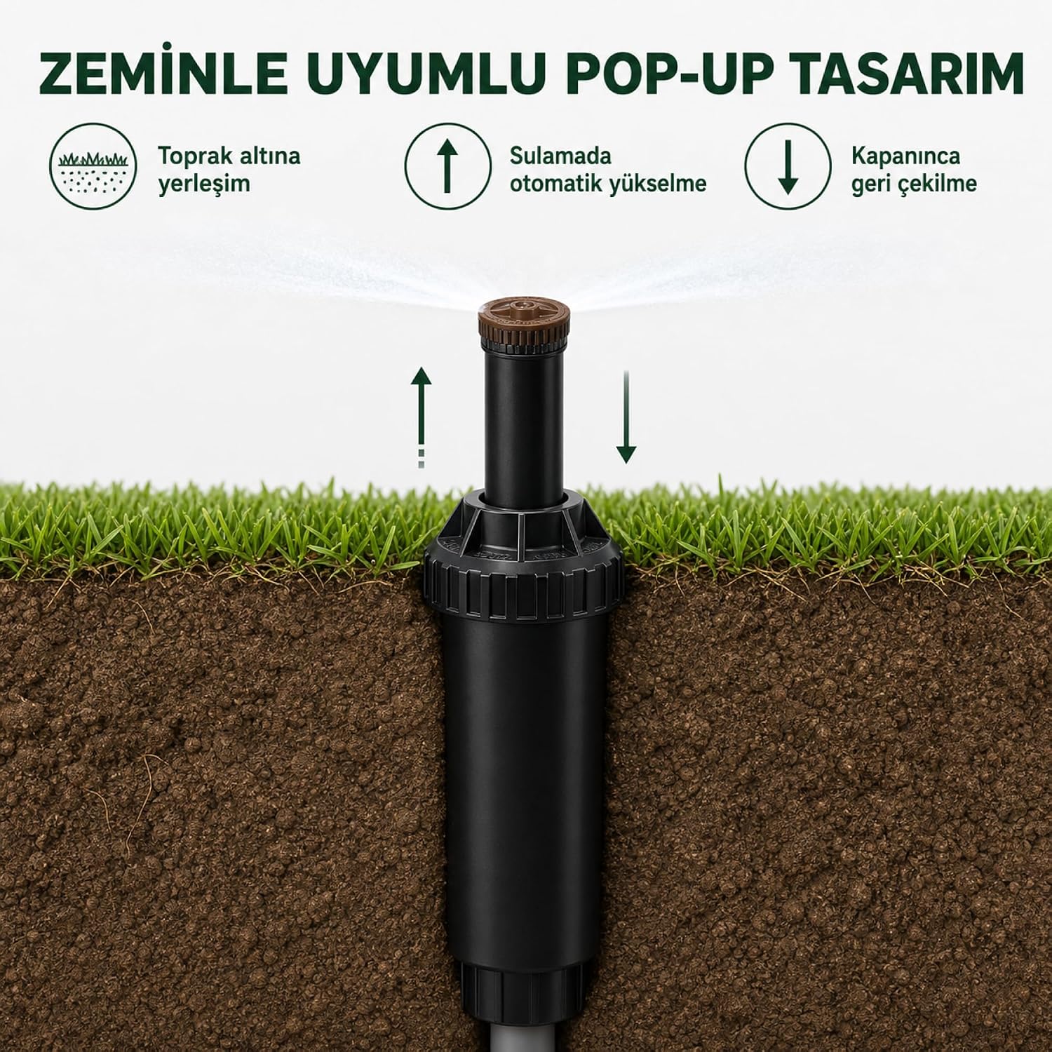Rain Bird US-412 Uni-Spray Body w/12' Van Adjustable 0-360 Degree Nozzle 4" Pop-Up RainBird US412