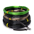 Bonsai Wire 5 Rolls 164 Feet-Training Wire with Cutter for Bonsai Trees | Anodized Aluminum 1mm/1.5mm/2.0mm 3 Size Perfect for Garden Enthusiasts