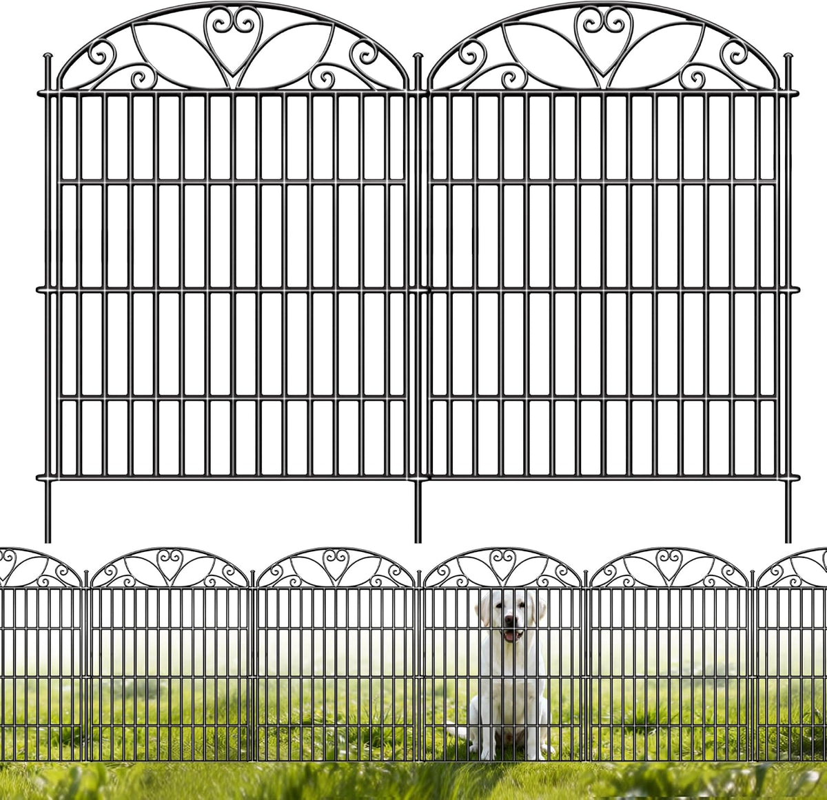 5 panels no dig decorative outdoor garden fence, main product view