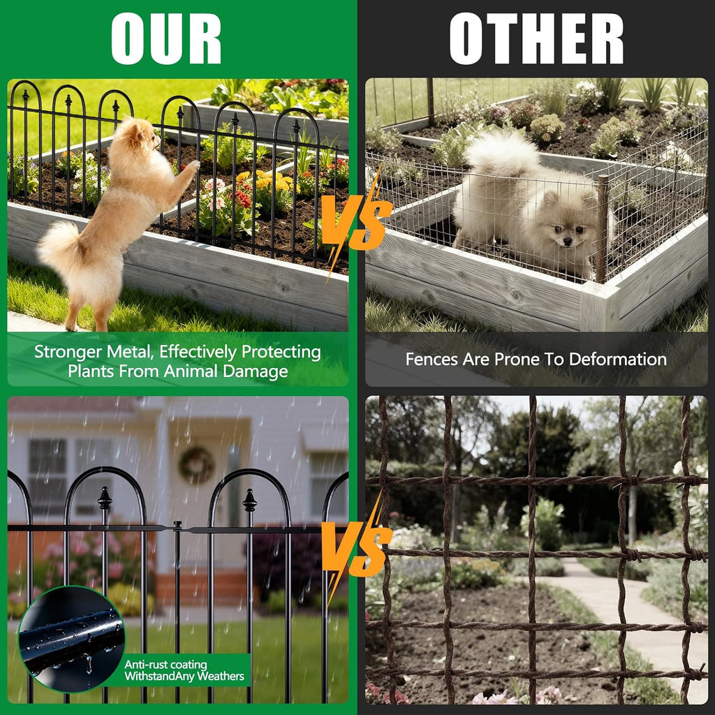 garden fence animal barrier - 5 panels, 13, side view