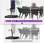 PURPLE LEAF 11.5' X 11.5' Telescopic Patio Umbrella Outdoor Cantilever Umbrella Square Up Down Lifting Offset Umbrella with 360-degree Rotation for Garden Deck Pool Patio Navy