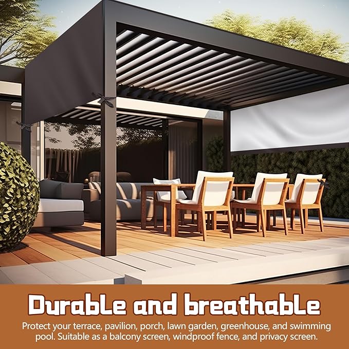 Universal Pergola Replacement Canopy Outdoor Canopy Shade Cover Waterproof Shade Top Cover for Outdoor Patio Porch Backyard(12 x 10 ft,Coffee)