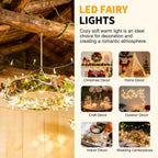 100 LED Fairy Lights 33 ft LED Twinkle Lights 8 Modes Plug-in with Memory Function Green Christmas String Light for Bedroom Xmas Tree Wreath Patio Party Spring Outdoor Decor