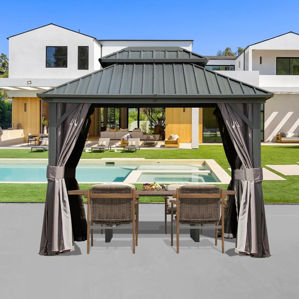 domi 8x10 outdoor hardtop gazebo, metal gazebo for, main product view