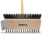SPARTA 4002600 Stainless Steel Grill Brush, Grill Scraper With Long Handle For Commercial Cleaning, Kitchens, Restaurants, Bathrooms, 30 Inches, Brown
