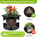 6-Pack 7 Gallon Grow Bags - 300G Heavy Duty Aeration Fabric Pots with Handles,Thickened Nonwoven Planter Bags for Vegetables Flowers Fruits