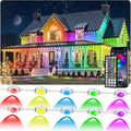 200FT Permanent Outdoor RGB Lights, IP67 Waterproof Smart Eave Lighting, with App/Remote Control Eaves Light, DIY LED Scenes Modes for House Roof Decor,Christmas,Party
