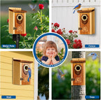 SISTERBIRD Pack of 2 Bluebird Houses for Outside, Premium Wooden Bird House, Bluebird House for Outdoor, Courtyard Decoration Bird Nest, Bluebird Finch Swallow Wren Chickadee