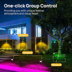 Linkind Smart Solar Lights Outdoor SL5 with Motion Sensor, APP Control Color Changing Solar Spot Lights Outdoor, St. Patrick's Day Decorations, IP65 Landscape Lighting for Yard, Garden, Path(6 Pack)