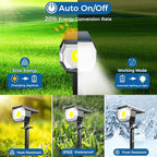 Peasur 4 Pack Solar Spot Lights - Outdoor Waterproof 2-in-1 Auto On/Off Solar Landscape Lighting for Outside Yard, Wall, Garden, Pathway