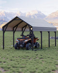garveelife 12x13 ft metal carport shed, reinforced frame, main product view