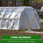 farm plastic supply - protective clear overwintering plastic, close-up detail