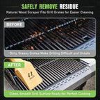 All-Natural Wooden Grill Scraper for BBQ Grilling 14"| Grill Cleaner, Wood Scraper, Grill Grate Cleaner, and BBQ Cleaner | Bristle Free BBQ Scraper for Grill Cleaning | Eco Friendly