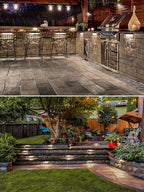 5W Retaining Wall Lights,7 inch LED Hardscape Lighting, Waterproof Low Voltage Landscape Lights,12V Step Lights Outdoor,3000K Soft White Patio Walls Stairs Lighting,12-Pack with Connectors