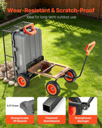 vevor 800lbs 7 cu.ft poly garden cart dump, front angle view