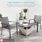 Best Choice Products Set of 2 Stackable Outdoor Wicker Dining Chairs All-Weather Firepit Armchair w/Armrests, Steel Frame for Patio, Deck, Garden, Yard - Natural