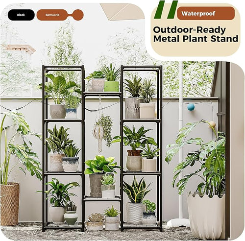 Bamworld Plant Stand Outdoor Metal Plant Shelf for Multiple Plants Large Plant Holder Waterproof for Garden Living Room Patio Morden Home Decor Gardening Gifts