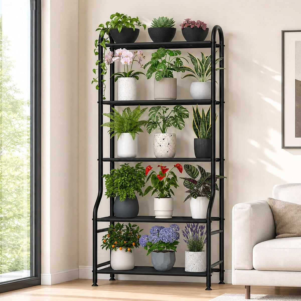 5-tier metal plant stand - heavy duty indoor, main product view