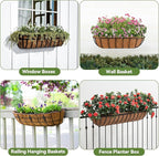 2Pcs Trough Coco Liner 30" Coco Coir Liners for Planters, Liners for Window Boxes Liners, Wall Basket Planters, Railing Hanging Baskets, Garden Planter Baskets