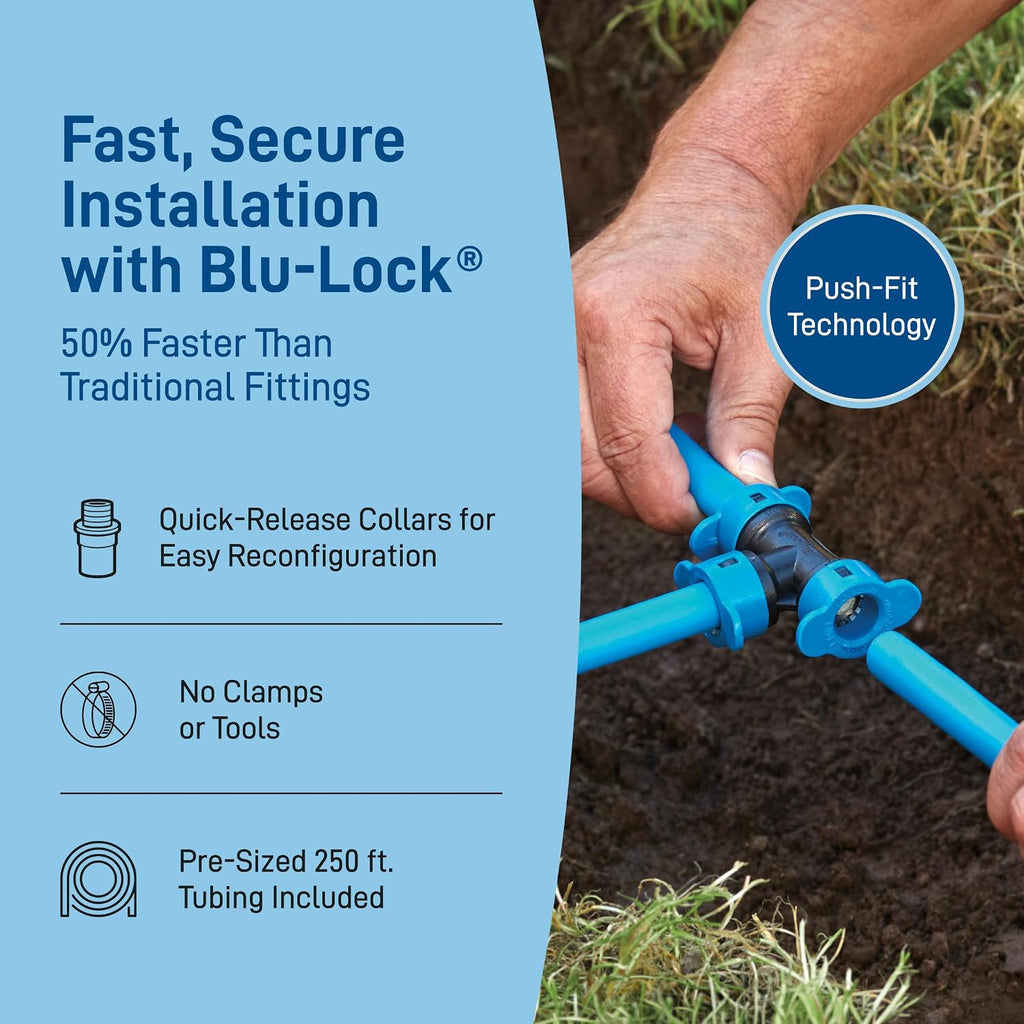 Orbit 2-Zone All-in-One Automatic Watering System - Automatic Sprinkler System for Yard Irrigation Setup - DIY Lawn Kit - Double Outlet Hose Timer - Easy Push-Fit Technology - Large Coverage - 50021