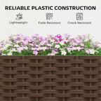 Outsunny Raised Garden Bed with Trellis, 46.5" Tomato Cage with Crop Cage, Self Watering Planter Box with Drainage Holes and Plugs for Outdoor Patio Climbing Plants, Vines, Vegetables, Flowers, White
