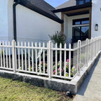 bynbbur 2 panels white picket fence 42" w shown in use