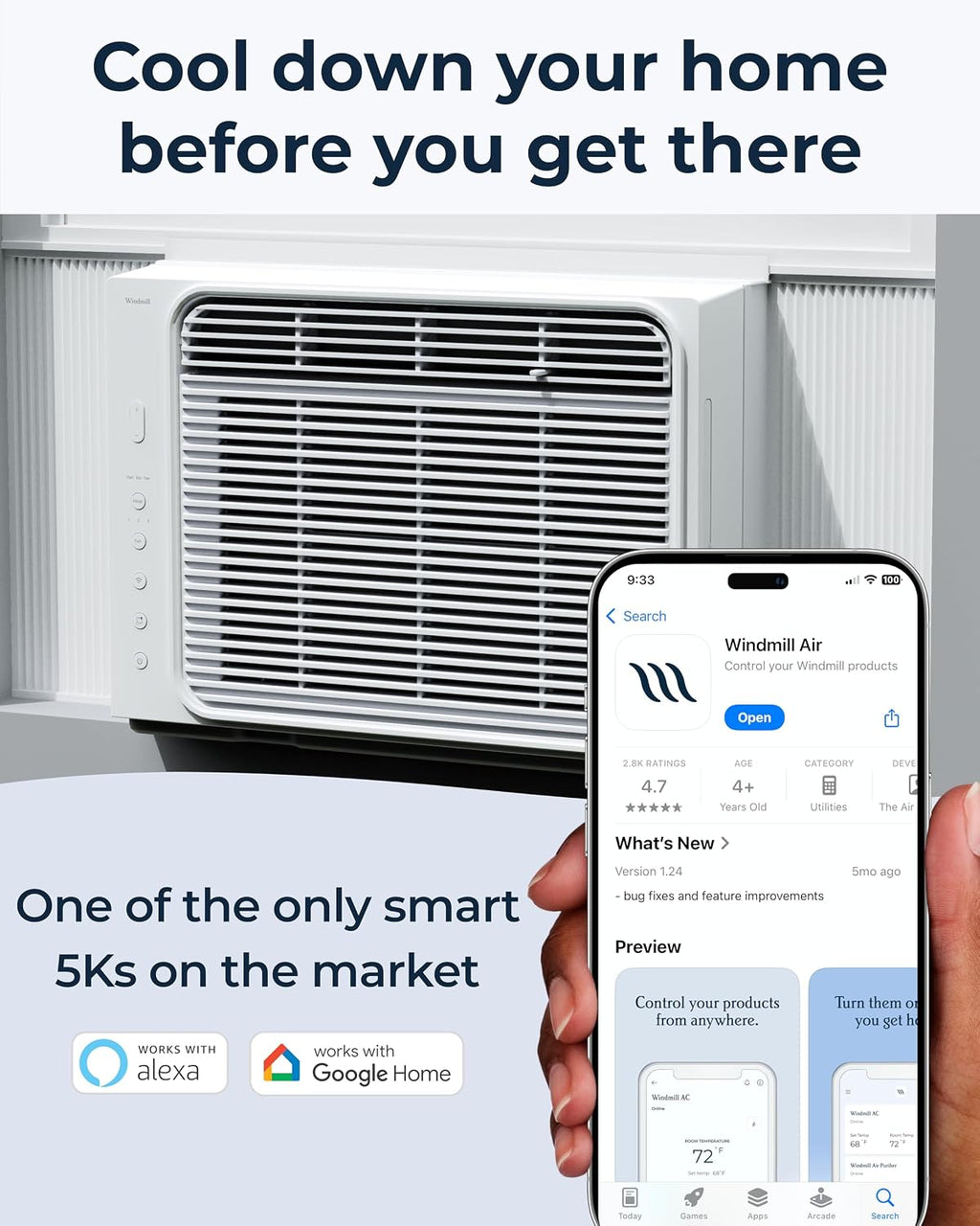 windmill 5,000 btu lite window air conditioner, cools, view 9