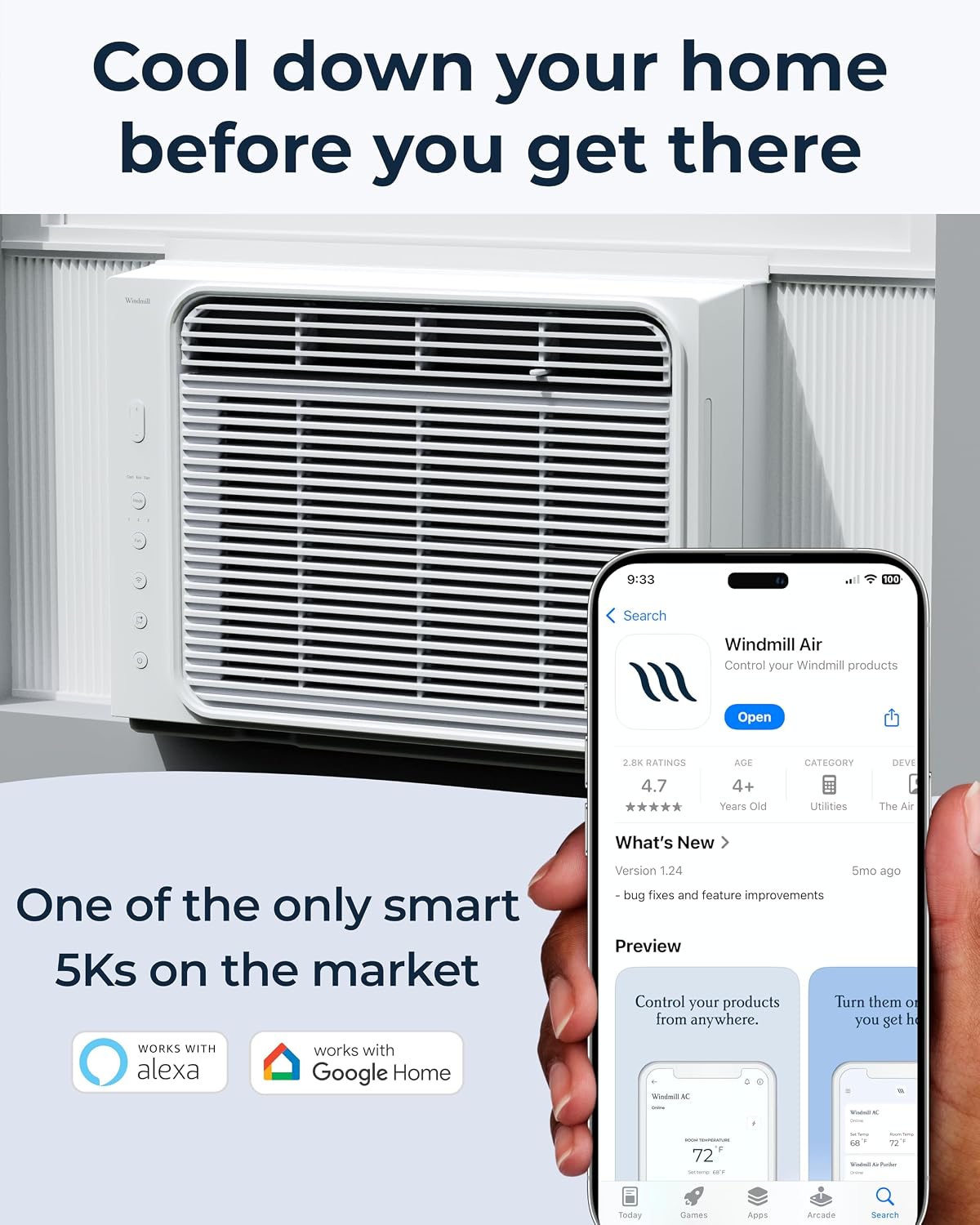 windmill 5,000 btu lite window air conditioner, cools, view 9