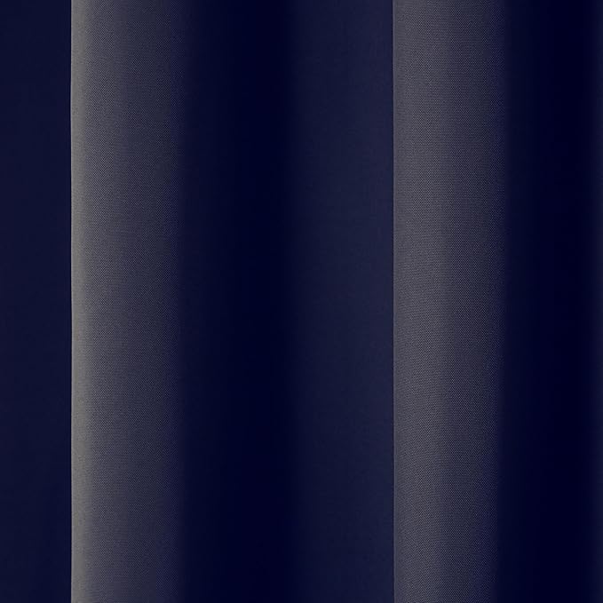 TOWN & COUNTRY BASICS Cabana Solid Heavyweight Indoor Outdoor Curtains, Light Filtering Opacity with Grommet Top, Water Repellent, 2-Pack Set, 54"x84", Dark Navy