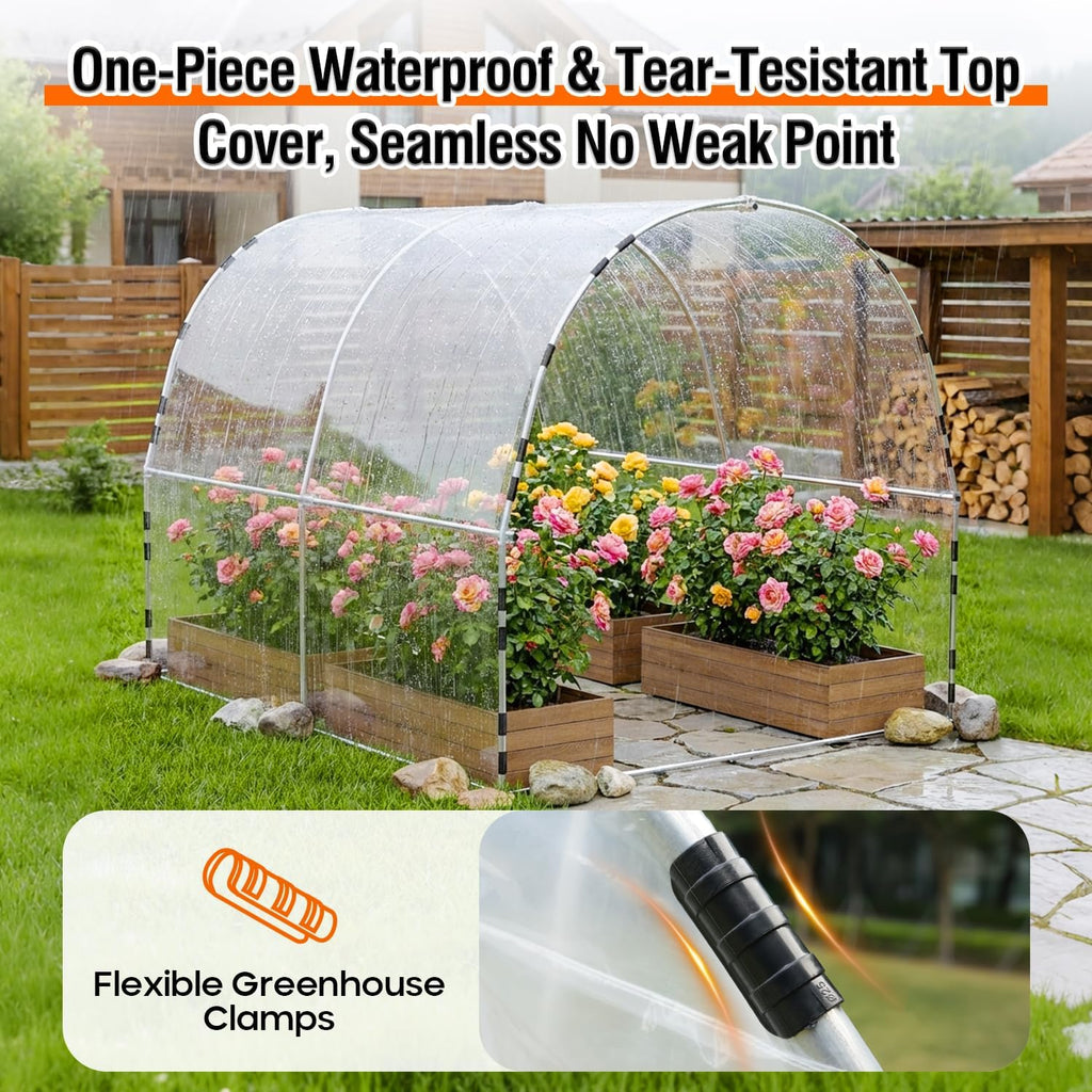 walk-in tunnel greenhouse for outdoors 9.9 x 7.9, side view