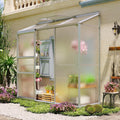 lean-to polycarbonate greenhouse 6x2 ft, sliver, outdoor garden, main product view