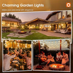 addlon 48FT(2FT Space) LED Outdoor String Lights with 24 Edison Shatterproof Bulbs, Heavy-Duty and Weatherproof Strand, Commercial Grade Patio Lights, Decorative for Garden or Patio, Black