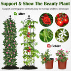 Garden Obelisk Trellis for Climbing Plants Outdoor 6.7 Ft Rose Bush Round Trellis for Pots Rustproof Metal Plant Flower Trellises for Clematis Vine Jasmine Support Outdoor Indoor