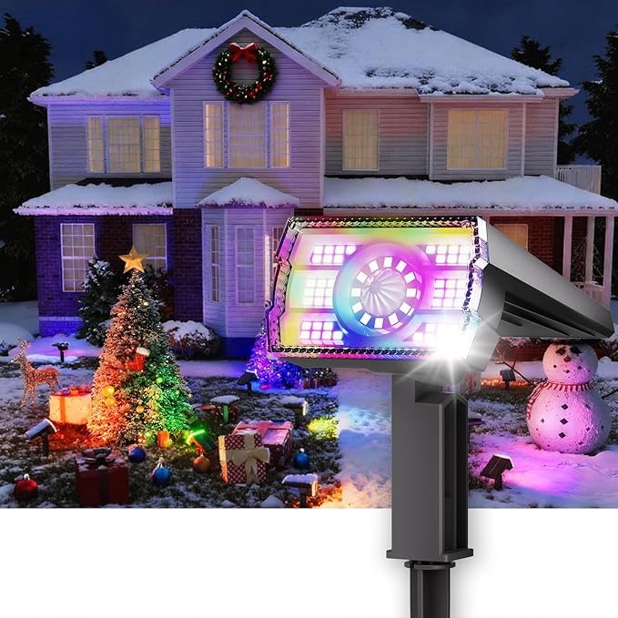 12 Pack - Solar Christmas Lights Outdoor Waterproof,6 Color Changing Spotlights &10 Modes, IP67 Waterproof,105° Adjustable Solar Spot Lights for Pathway/Garden/Yard/Patio/Landscape/Backyard Xmas Decor