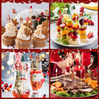 300 Pack Christmas Cocktail Picks Party Supplies, 15 Kinds of Toothpicks for Appetizers, 5.1 Inch Natural Bamboo Tree Cocktail Picks Charcuterie Drink Stirrers Skewers Holiday Decorations Decor