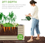 Best Choice Products 4x2x2ft Outdoor Metal Raised Garden Bed, Deep Root Planter Box for Vegetables, Flowers, Herbs, and Succulents w/ 119 Gallon Capacity - Beige