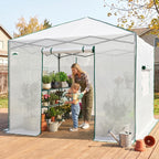 eagle peak 10x10 portable walk-in greenhouse, pop-up indoor showing dimensions