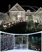 Brightown Solar Outdoor String Lights - 50 FT 120 LED Solar String Lights for Outside with 8 Lighting Modes, IP65 Waterproof Solar Outdoor Lights, Suitable for Tree Party Decor, Cool White