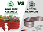 Plant & Plot Galvanized Raised Garden Beds Outdoor // 4×2×1 ft Planter Raised Beds for Gardening, Vegetables, Flowers // Large Metal Garden Box (Red) // Patented Tool-Free Design