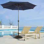 Abba Patio 11FT Lyon Outdoor Patio Umbrella Outdoor Table Umbrella with Push Button Tilt and Crank Market Umbrella 8 Sturdy Ribs UV Protection Waterproof for Garden Deck Backyard Pool, Navy Blue