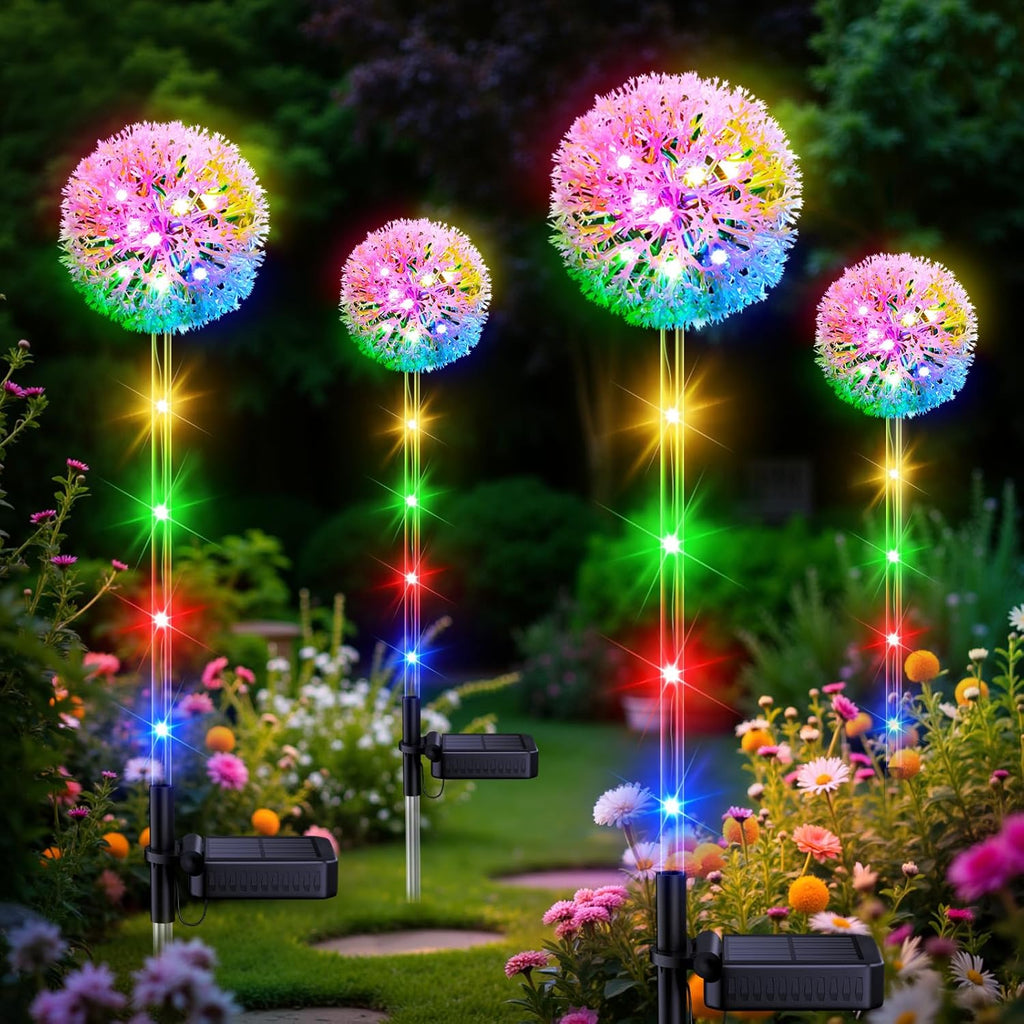 solar garden lights outdoor waterproof dandelion flower yard, main product view