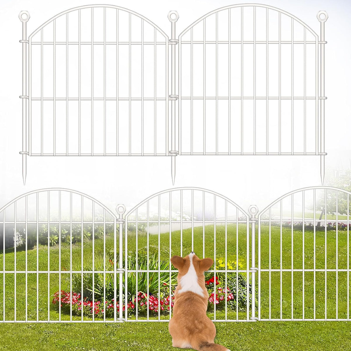 decorative garden fence, 24in (h) x 20ft(l) no, main product view