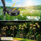 JJGoo Solar Garden Lights, New Upgraded 6 Pack Solar Swaying Starburst Light, Waterproof Fireworks Outdoor Lights, Yard Patio Pathway Decoration, Warm White