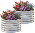 aheonlar 2 pack 2x2x1.5ft round galvanized raised garden, main product view