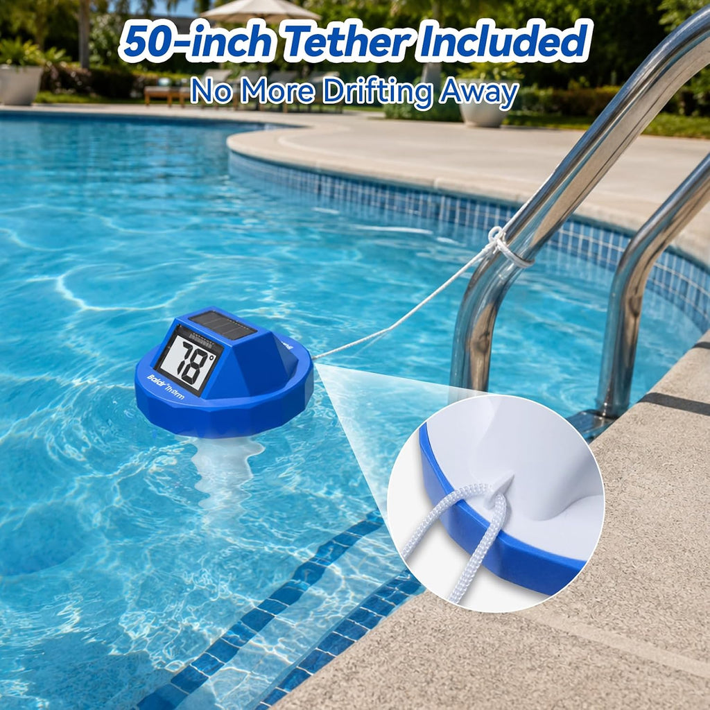 Pool Thermometer Swimming Floating | Digital Water Thermometer Sensor | Solar Powered | Easy Read | Anti-Fog, for Hot Tub, Spa & Ice Bath